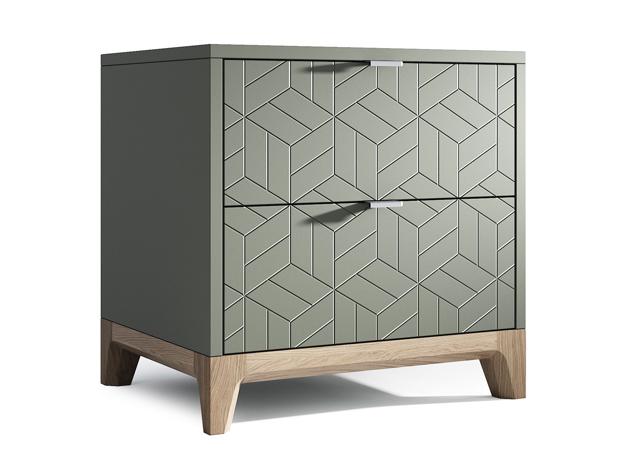 Прикроватная тумбочка дизайнерская серая Case THE IDEA  210306 Серый  - Вид №1
