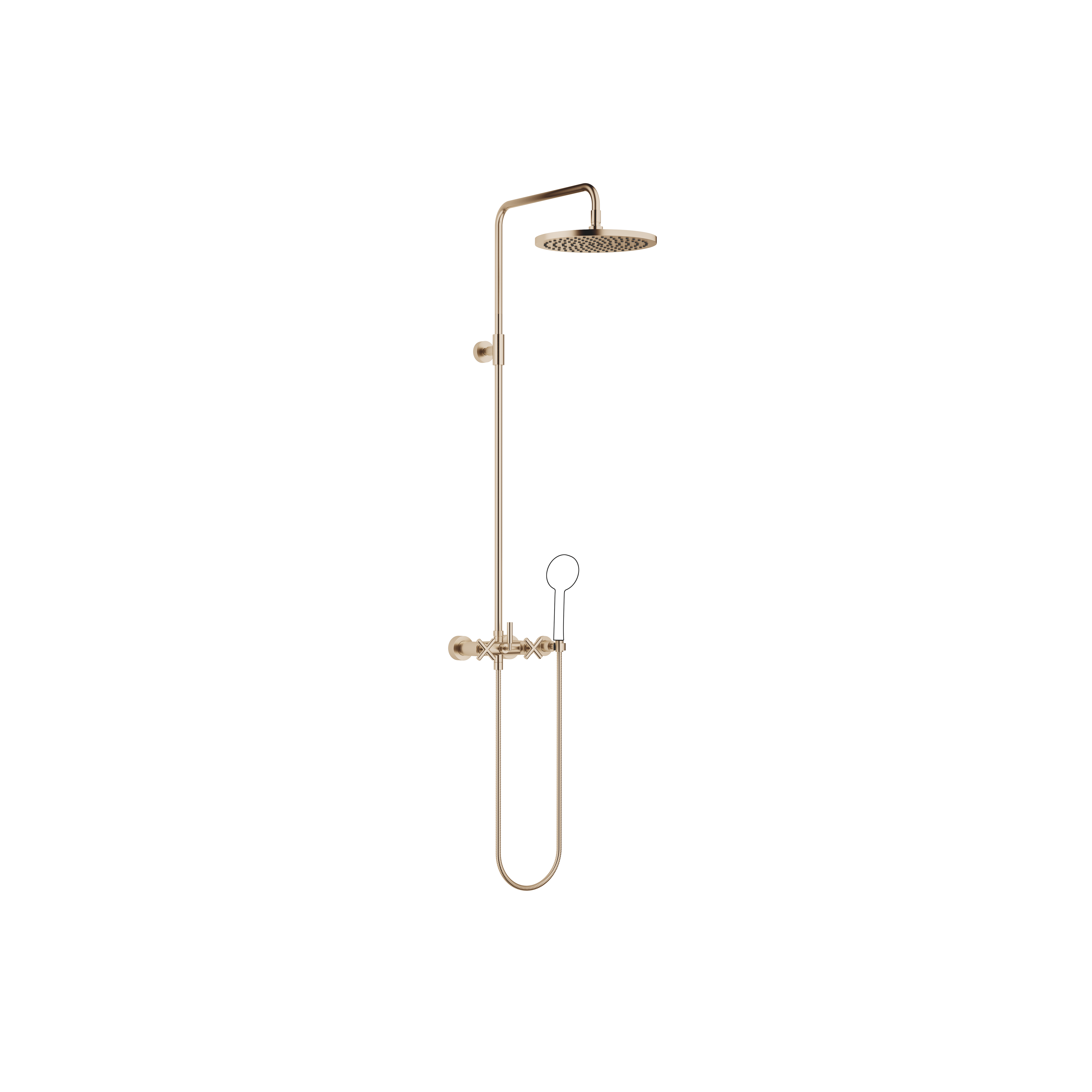 TARA Showerpipe без ручного душа 300 мм - Brushed Champagne (22-каратное золото) DornBracht 26623892-46