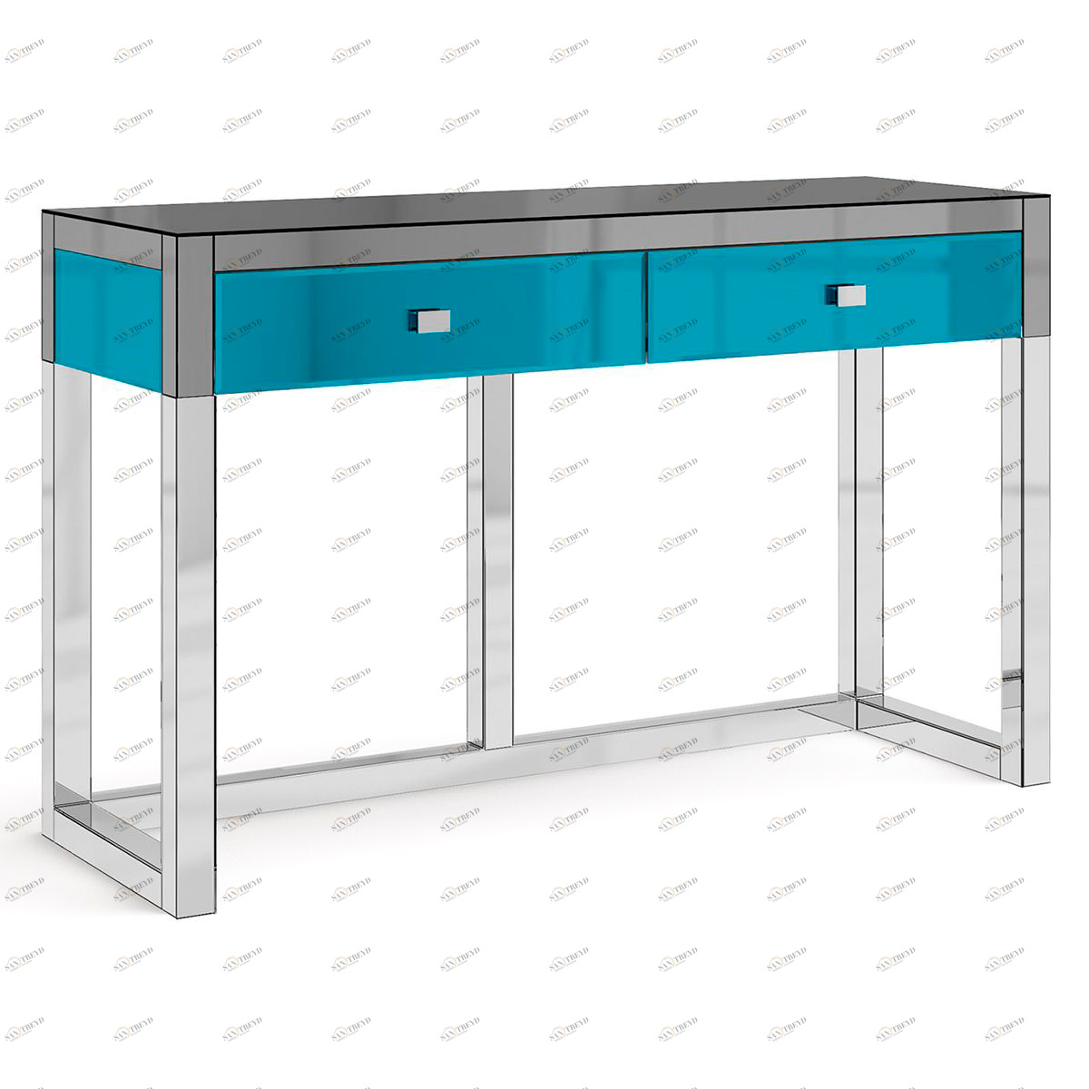 Консоль зеркальная с ящиками синяя 91х49 см "Сэмпл" GRAUM  304041 Зеркальный;синий 