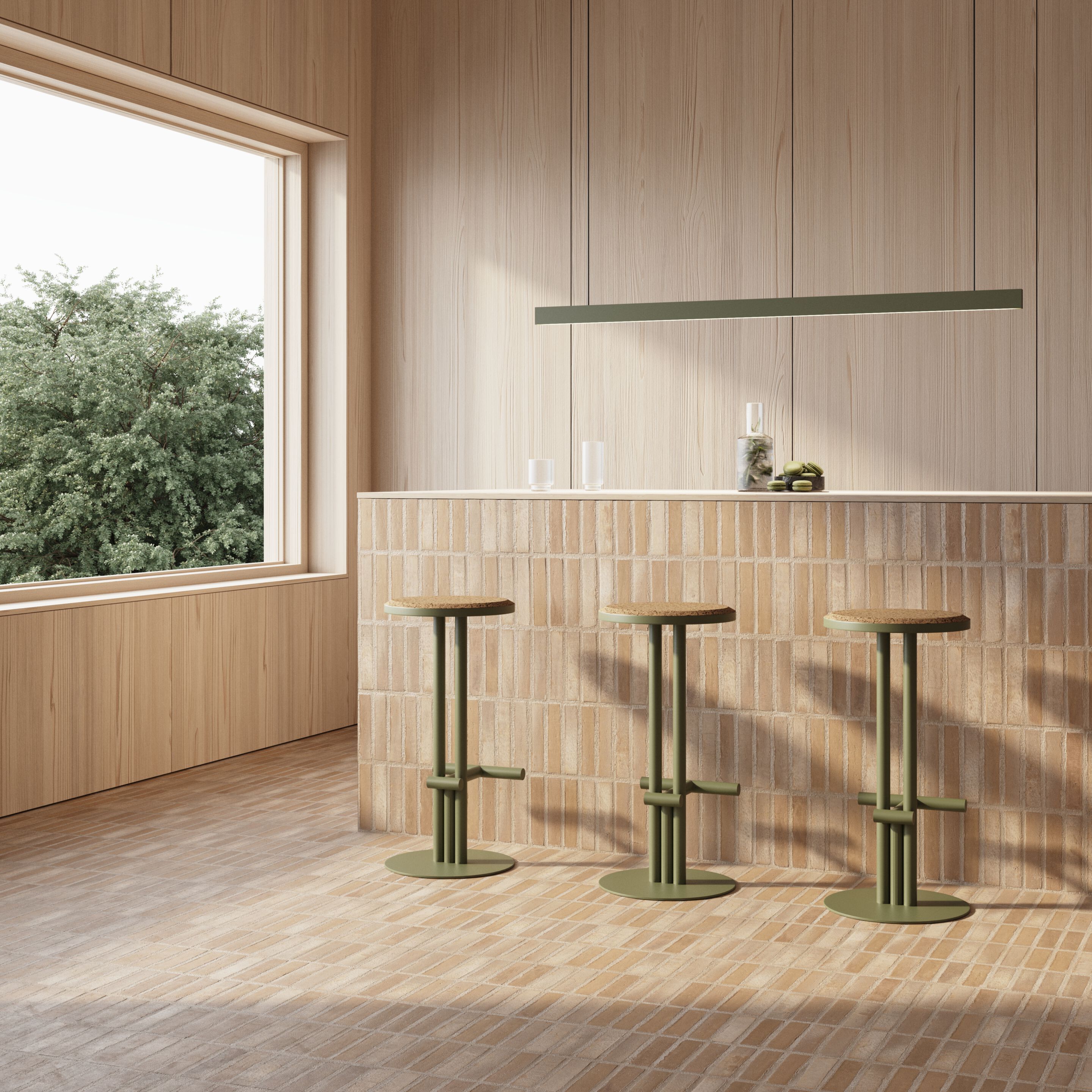 Высокий садовый стул из стали и пробки Joyf точка ARCH-00075648 - Вид №1