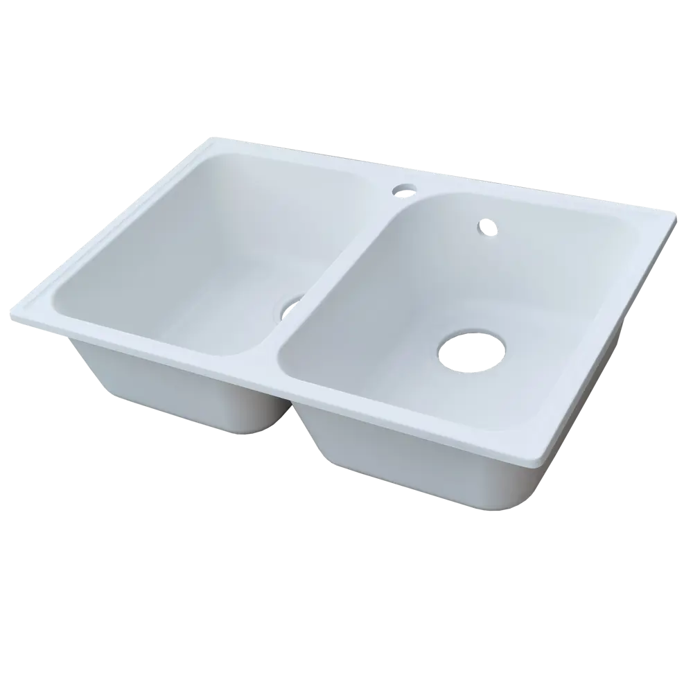 Кухонная мойка DELINIA с двумя чашами из кварцевого композита 73,5×47,4 см 87810901 Мойка врезная STLM-0885713 - Вид №5