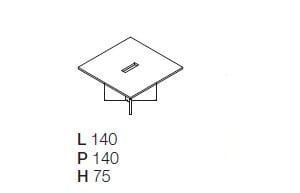 Квадратный стол для совещаний с системой кабельной втулки Las Mobili ARCH-00118832