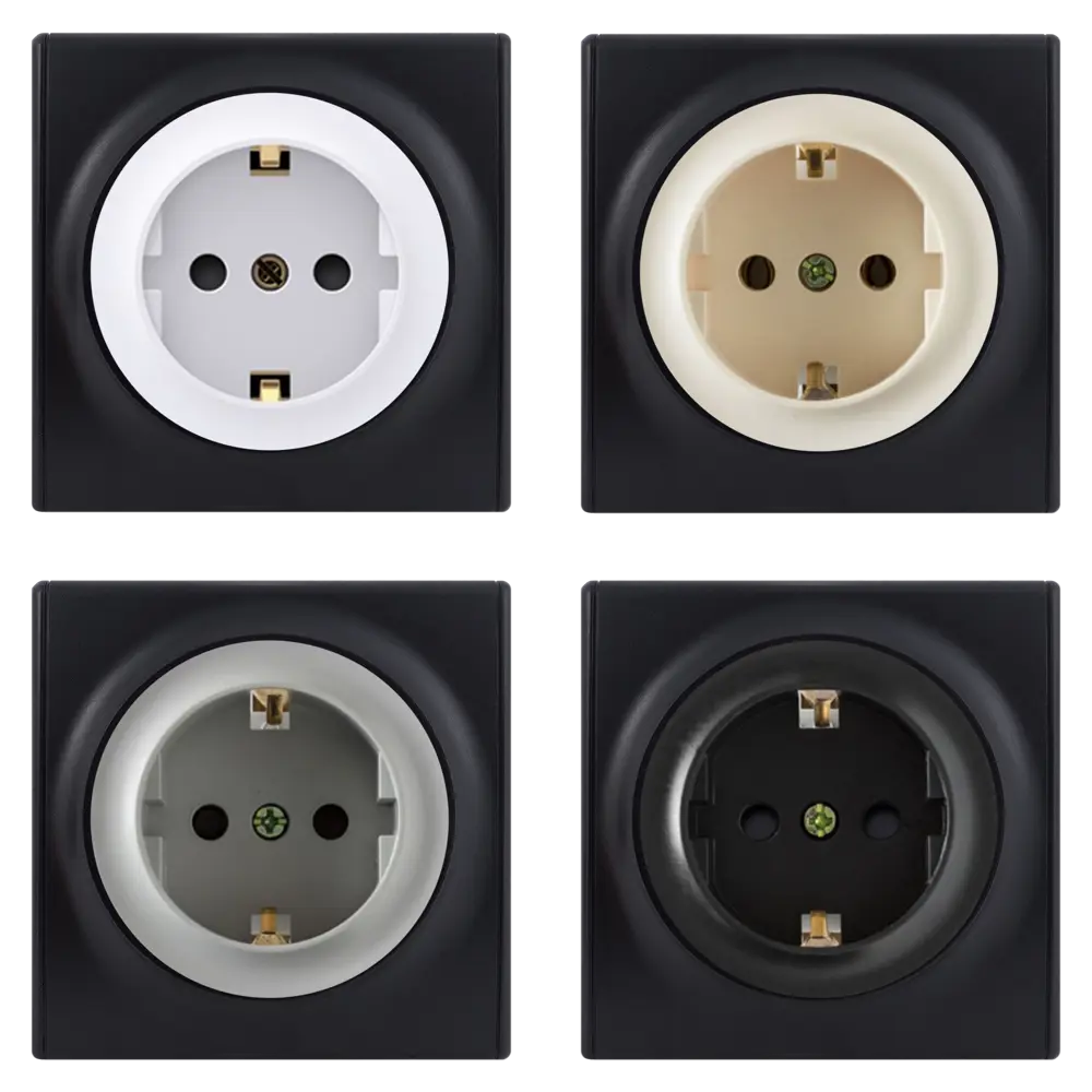 Рамка для розеток и выключателей Onekey Florence 1 пост, цвет чёрный ONEKEYELECTRO STLM-2201754 - Вид №1