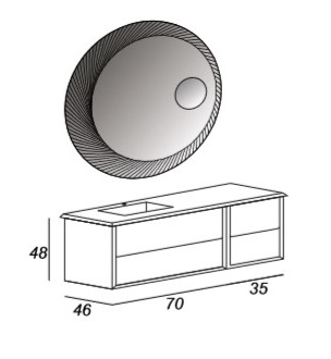 Мебель для ванной CEZARES BELLAGIO 105 White Stone - Вид №2