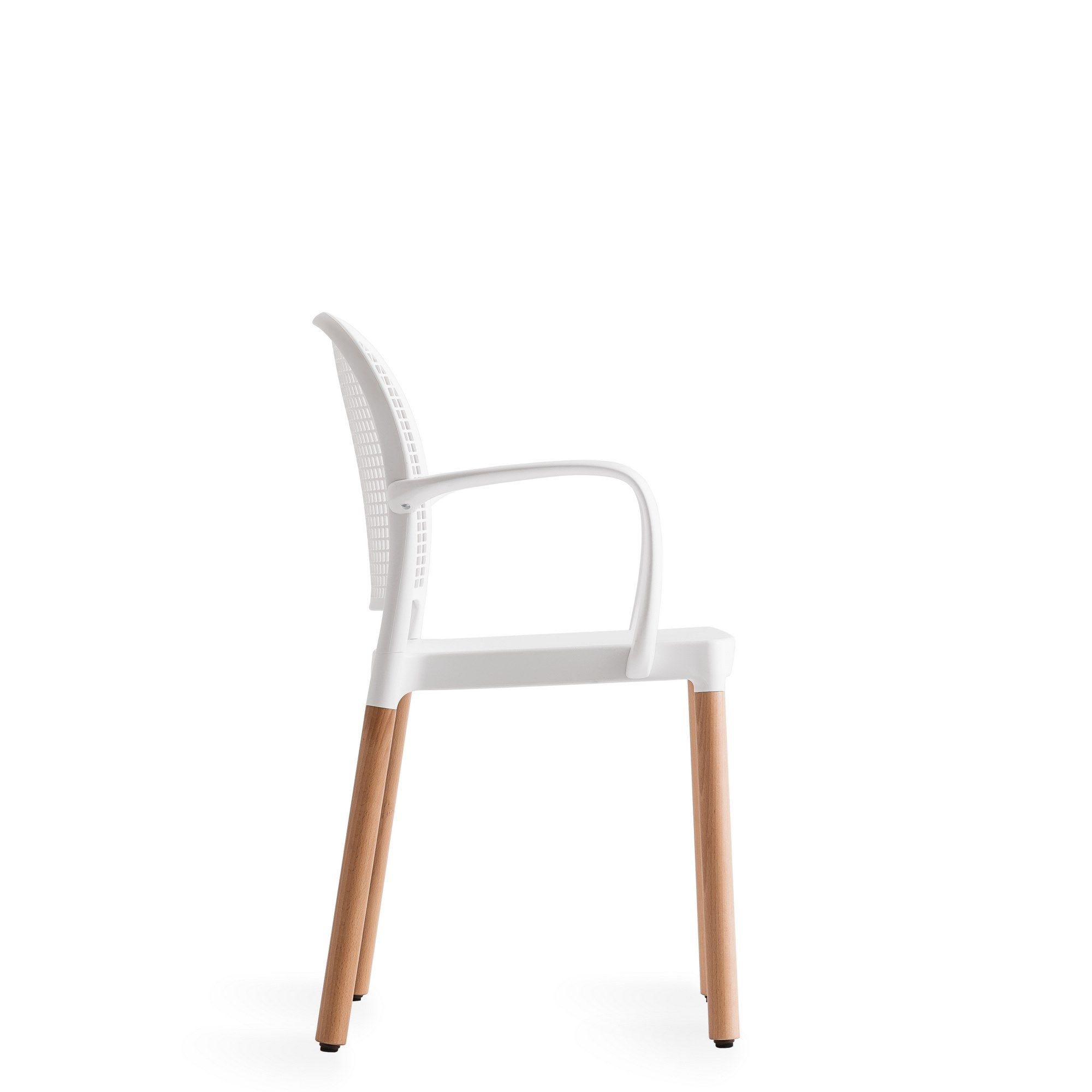 Штабелируемый стул с подлокотниками и деревянной рамой GABER ARCH-00091861 - Вид №1