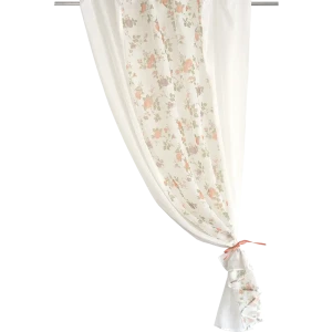 Тюль на ленте для кухни «Комби» 140x160 см цвет персиковый/молочный
