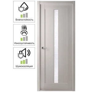 Дверь межкомнатная Челси остекленная ламинация цвет ясень скандинавский 60x200 см