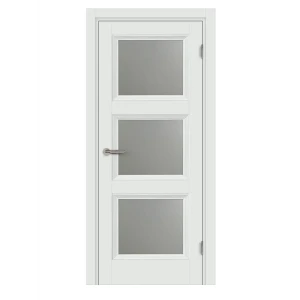 87548453 Дверь межкомнатная со стеклом Трилло 80x200 см Hardflex белый с замком и петлями STLM-1546805