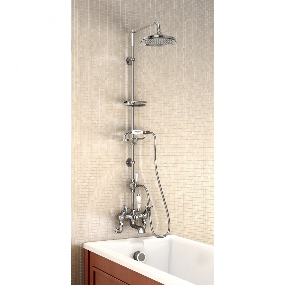 Душевая стойка со смесителем "под наклоном", верхняя лейка 9' [H365-AN] Anglesey Burlington T9-QT, T2, V11-1, V17/ARCV17 CHR, V22/ARCV22 CHR, V23/ARCV23 CHR, V24, V31/ARCV31 CHR, T17-2  - Вид №1