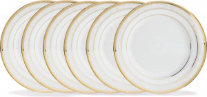 10665332 Noritake Набор из 6 тарелок закусочных Noritake "Хэмпшир, золотой кант" 21см Фарфор