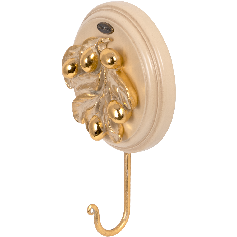 79049,75103 Крючок и рожок Oliva Branch Айвори Мраморное золото BOGACHO 4627196599871, 4656756150245 - Вид №3