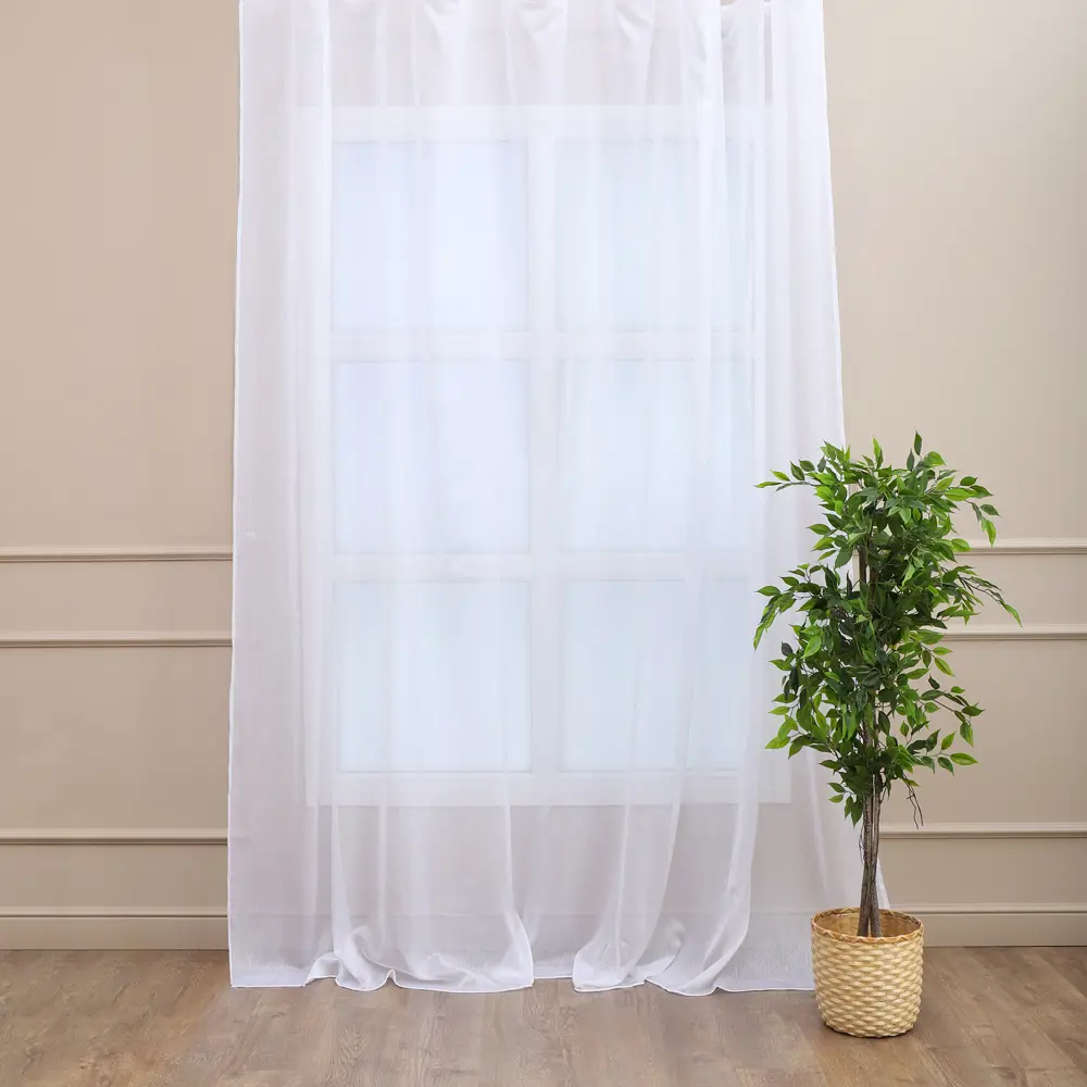 Тюль на ленте Pune 300x280 см кристалон цвет белый AMORE MIO STLM-2075934