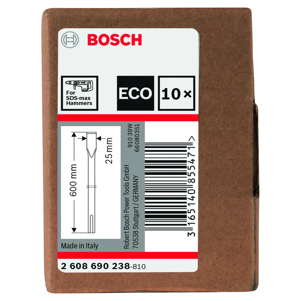 Зубило Bosch Eco SDS-мах 25x600 мм, 10 шт. 83495227 STLM-2076549 BOSCH PROFESSIONAL 