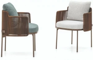 Minotti Садовый стул из мягкой ткани с подлокотниками Tape cord outdoor