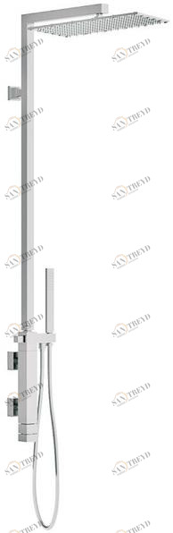 Remer Rubinetterie Комплект термостатической душевой колонки со смесителем и ручным душем Qubika thermo Qt 36 xl
