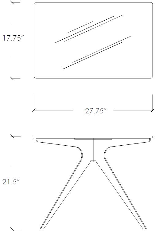 GABRIEL SCOTT Высокий прямоугольный журнальный столик из стали и стекла Dean sun-id-1492784 - Вид №5