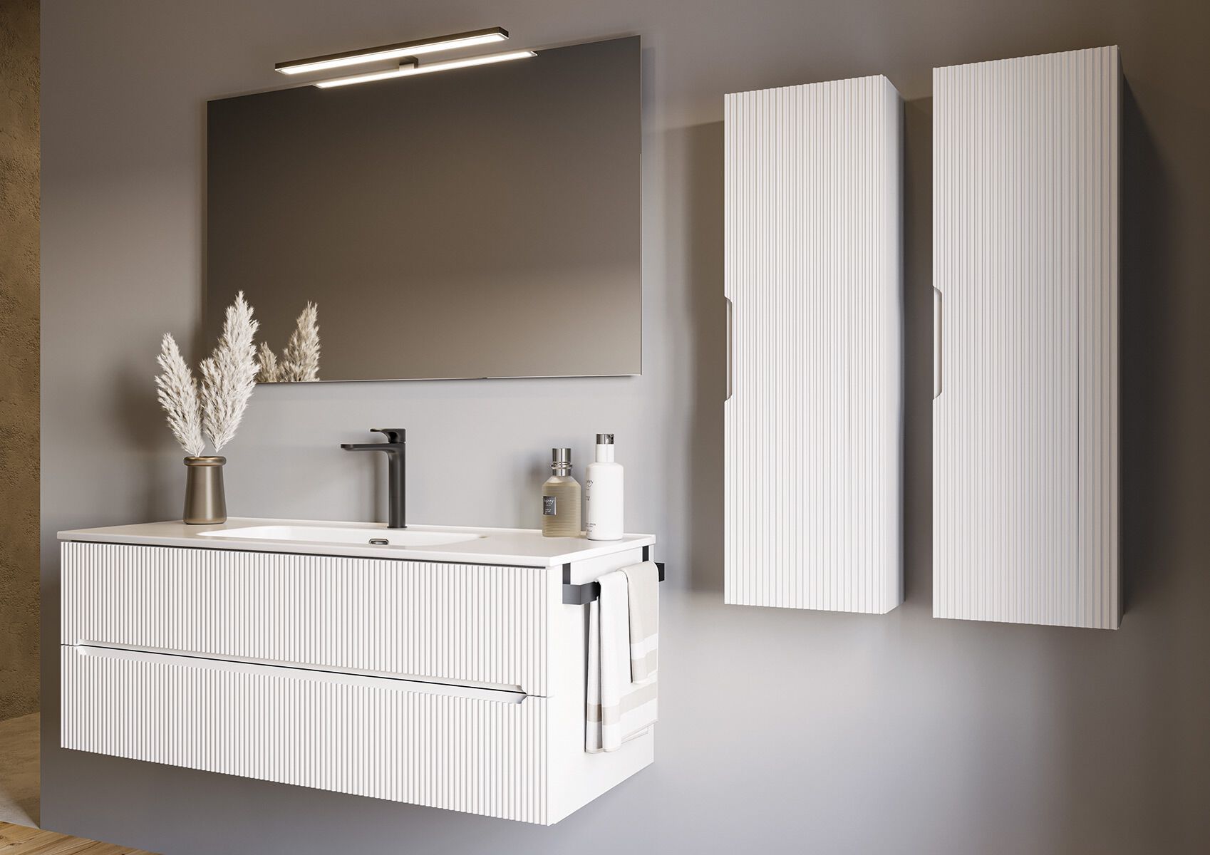 Деревянный подвесной туалетный столик с зеркалом LEGNOBAGNO Verso ARCH-00082083