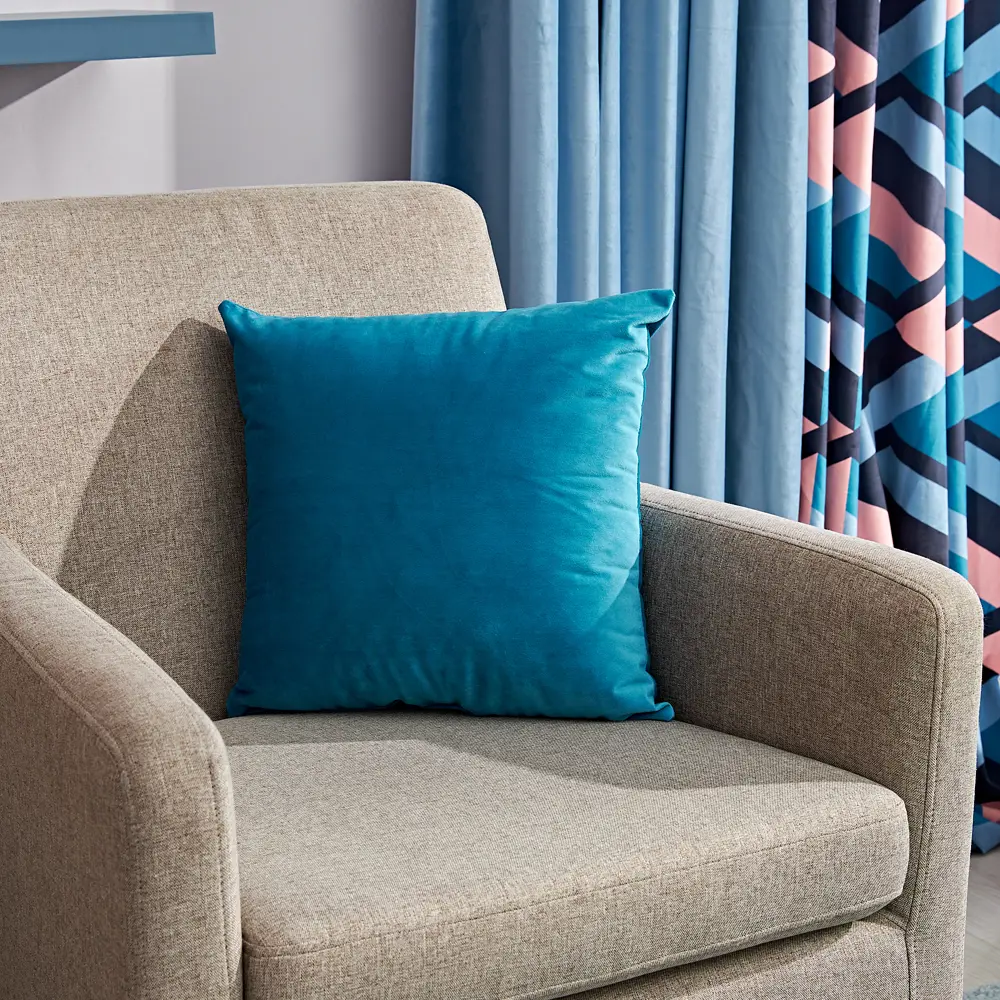 Подушка Alia 40x40 см цвет бирюзовый SEASONS STLM-2086259 - Вид №4