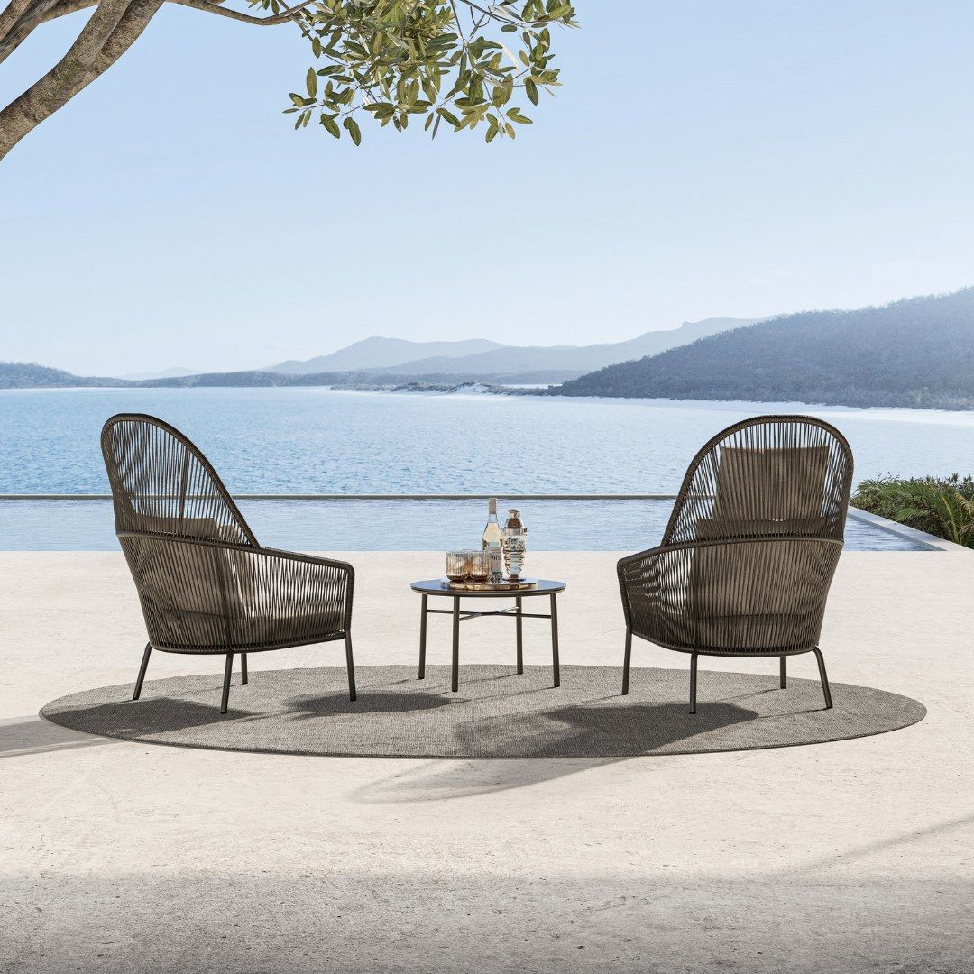 Алюминиевый круглый низкий садовый журнальный столик solpuri Loop Lounge ARCH-00021679