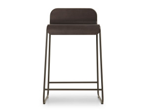 Стальной и деревянный табурет с подставкой для ног