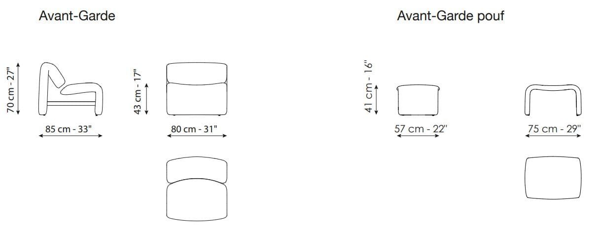 Тканевое кресло с подставкой для ног BONALDO Авангард ARCH-00110359 - Вид №3