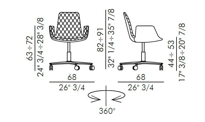 Офисное кресло с регулируемой высотой и подлокотниками с 5 спицами EFORMA Lenny ARCH-00029438 - Вид №2