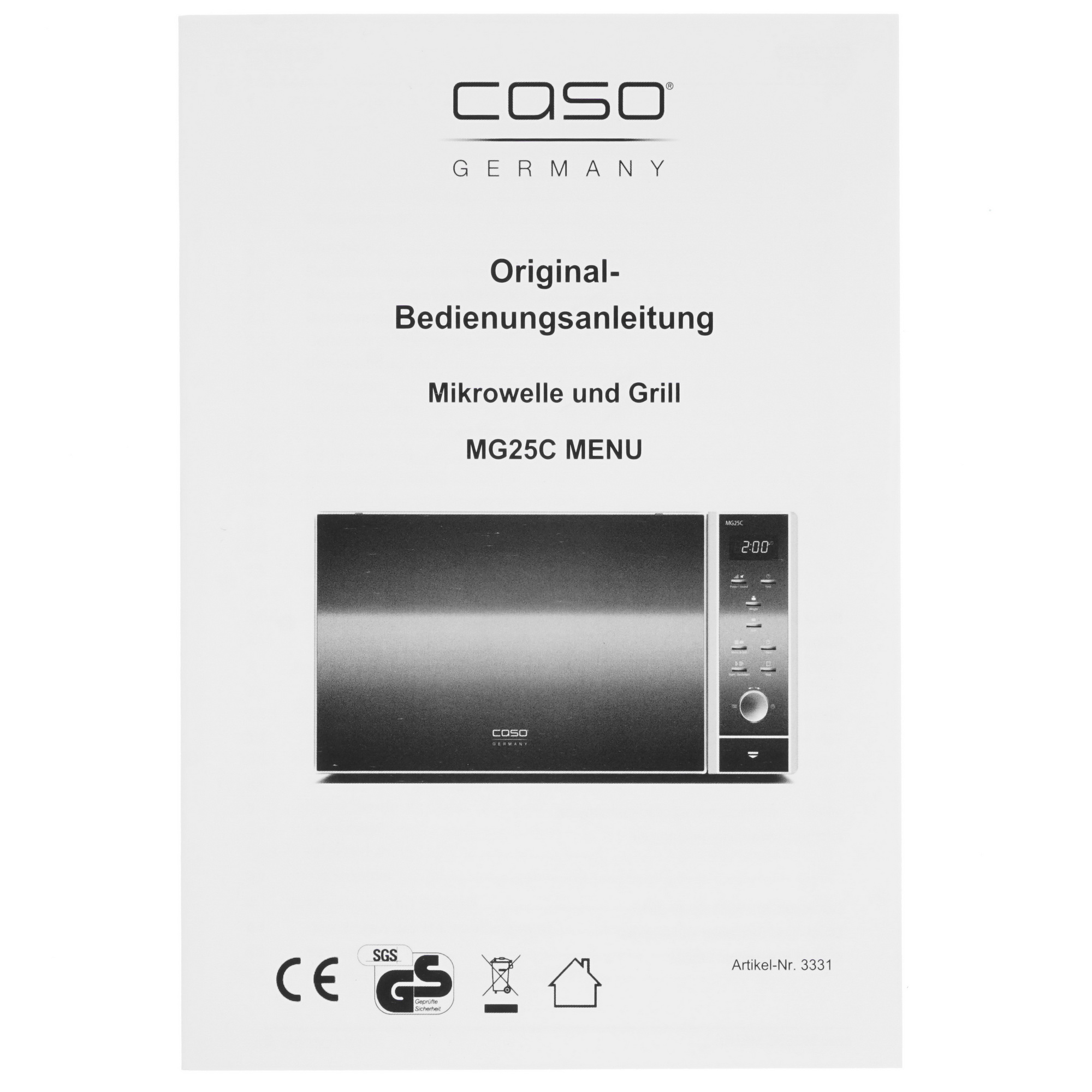 1117030 Микроволновая печь CASO MG 25 Ceramic Menu серебристый STDN-0069318 - Вид №7