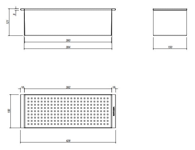 Перфорированный поддон из нержавеющей стали Barazza 1VBF ARCH-00130401 - Вид №2