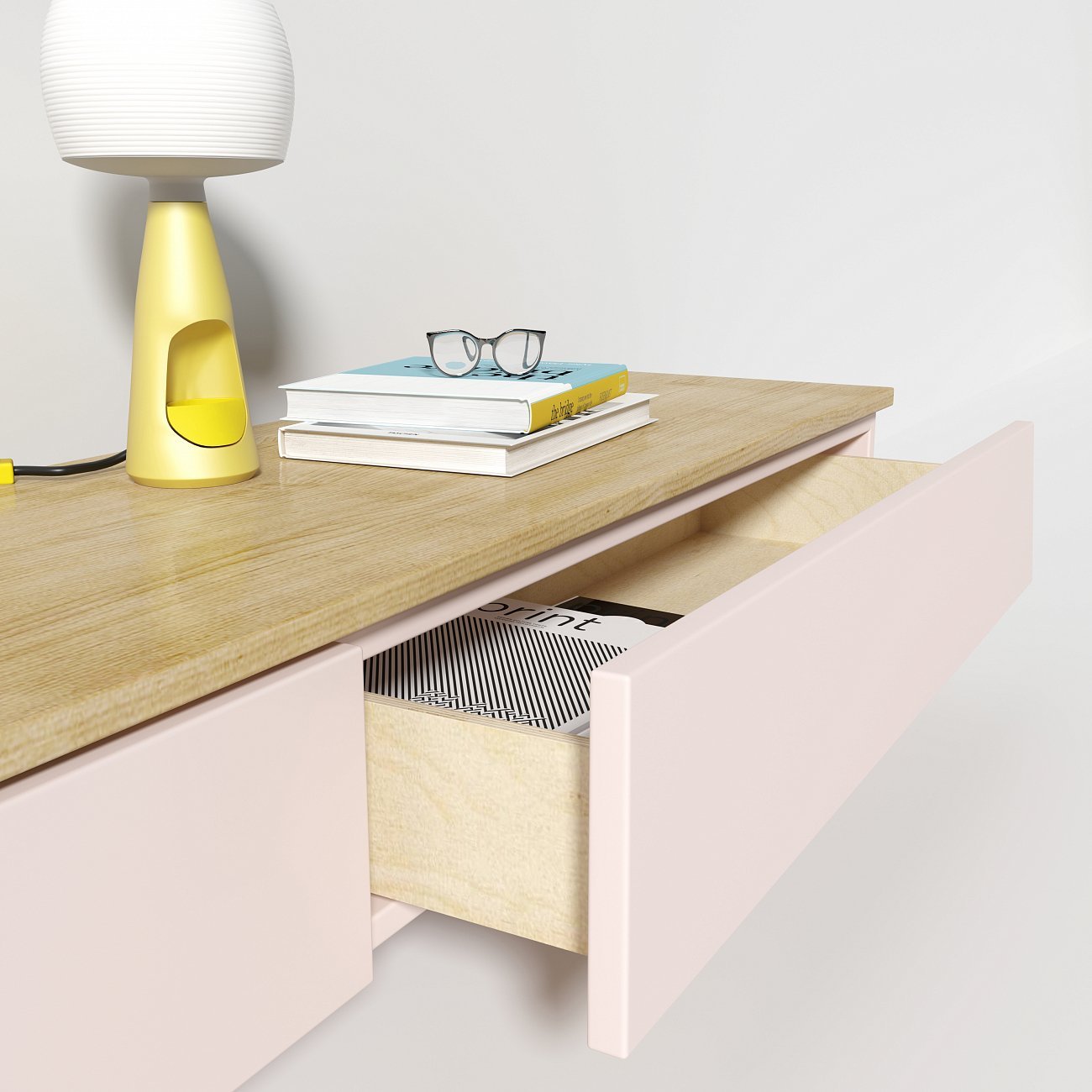 Тумба под телевизор с ящиками серо-бежевая 270 см Low BRAGIN DESIGN  00-3879356 Бежевый;серый  - Вид №2