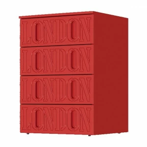 Комод детский высокий с 5 ящиками "Лондон" МАНДАРИН ЛОНДОН 178735 Красный