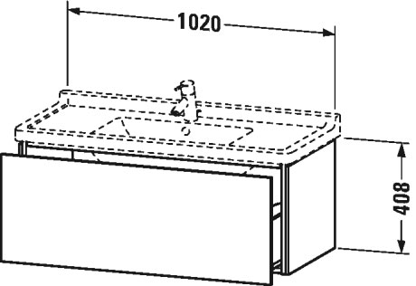 LC616608686 L-Cube Тумбочка подвесная Капучино глянцевый лак Duravit - Вид №1