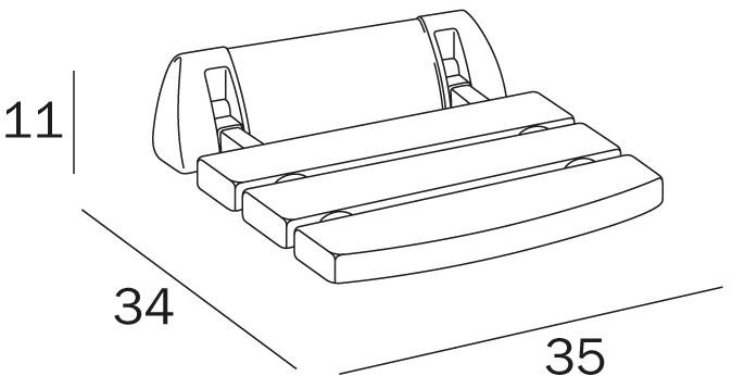 INDA® Складное сиденье для душа из полипропилена Hotellerie A0436a - Вид №1
