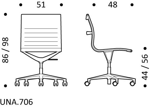 ICF Поворотное офисное кресло из ткани с 5 спицами на колесиках Una chair sun-id-1367412 - Вид №1