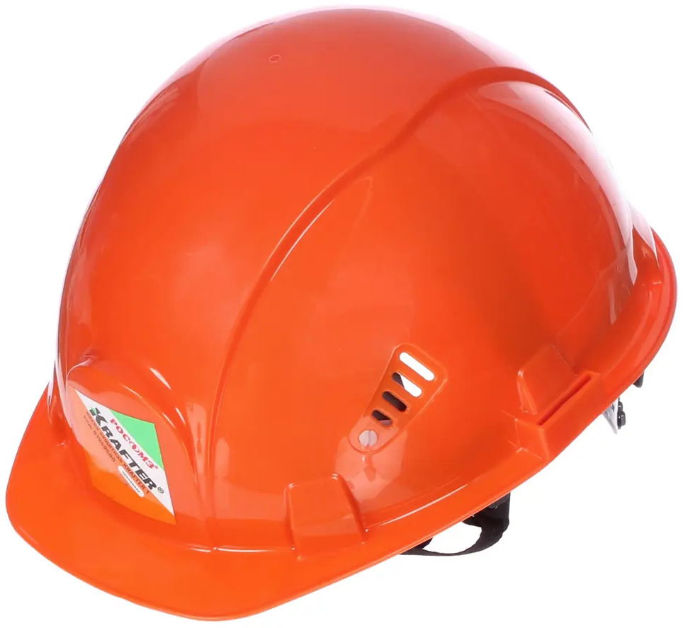 Защитная каска KRAFTER оранжевая с регулируемой вентиляцией 81949580