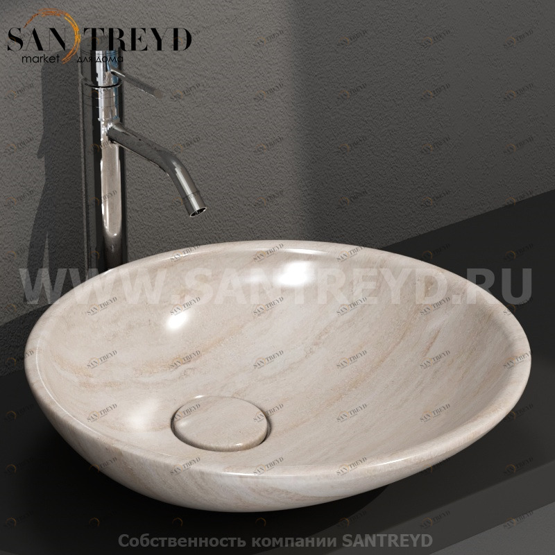 LAT50SB Накладная раковина на столешницу  круглая Ceramica Globo 