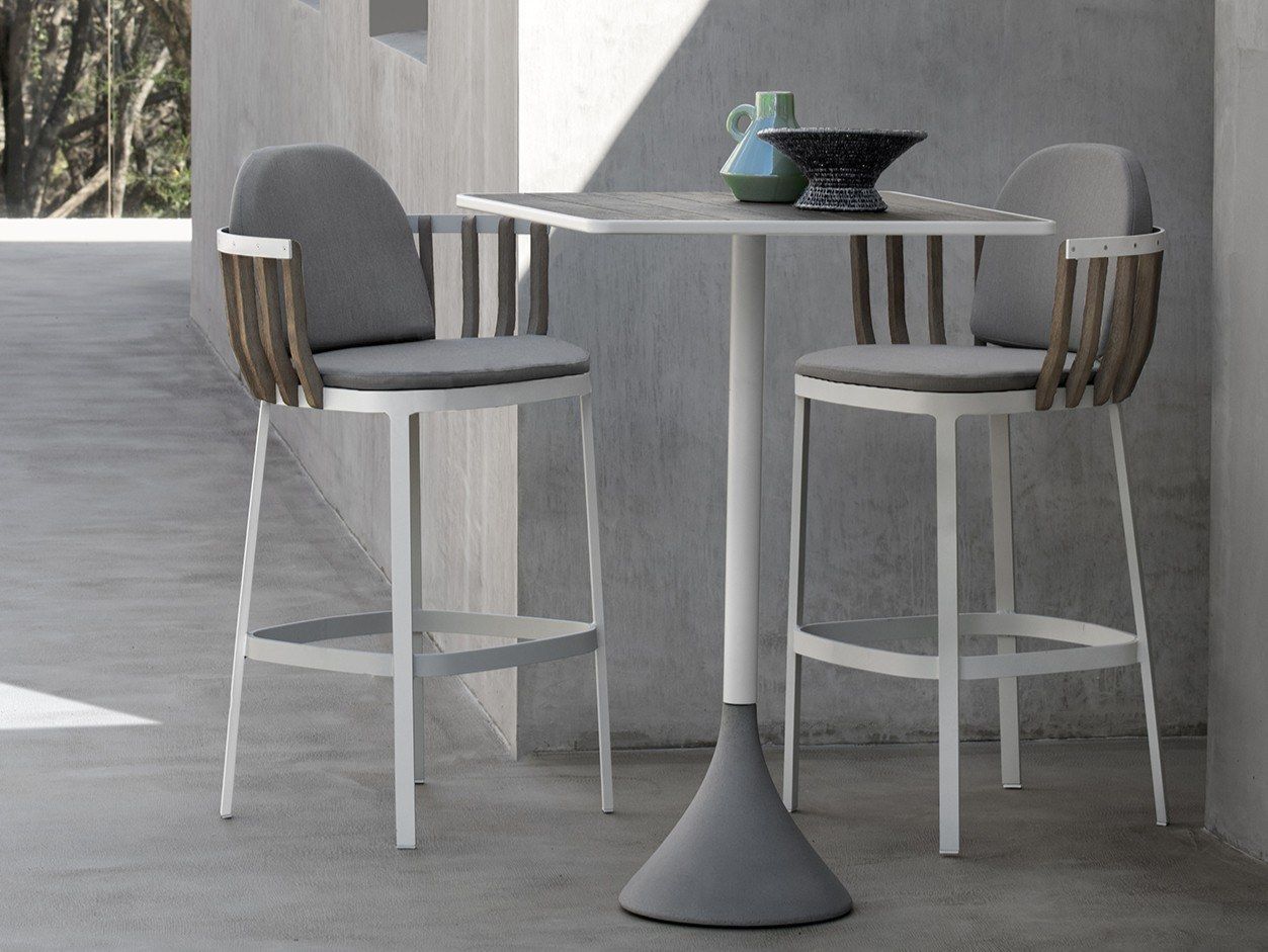 Высокий квадратный садовый стол Ethimo бетон ARCH-00093231