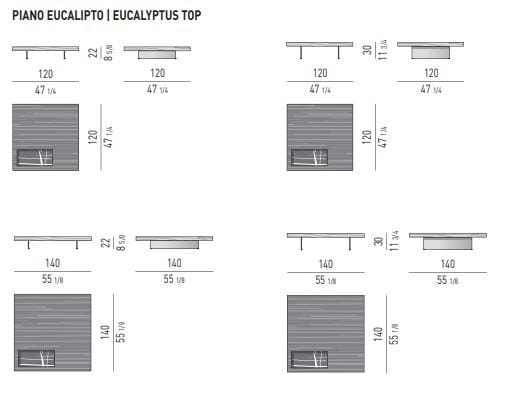 Журнальный столик из дерева и мрамора Minotti Boteco ARCH-00084241 - Вид №6