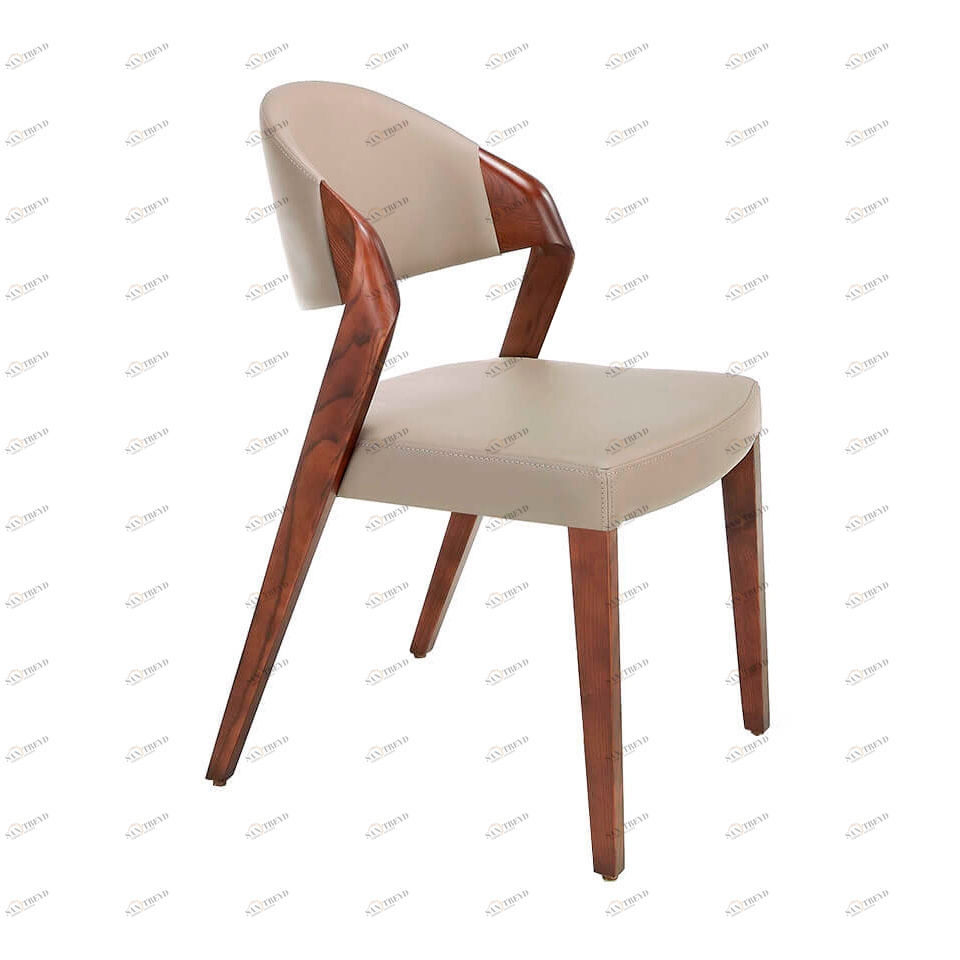 Стул из экокожи с деревянными ножками светло-коричневый от Angel Cerda ANGEL CERDA ДИЗАЙНЕРСКИЕ, CH1488 00-3865565 Коричневый 