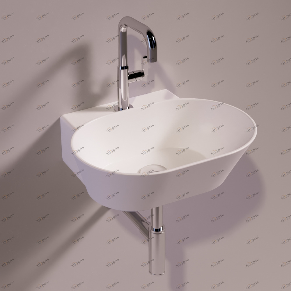 WA06BIANCOMATT Подвесная раковина настенная овальная Simas  белая 