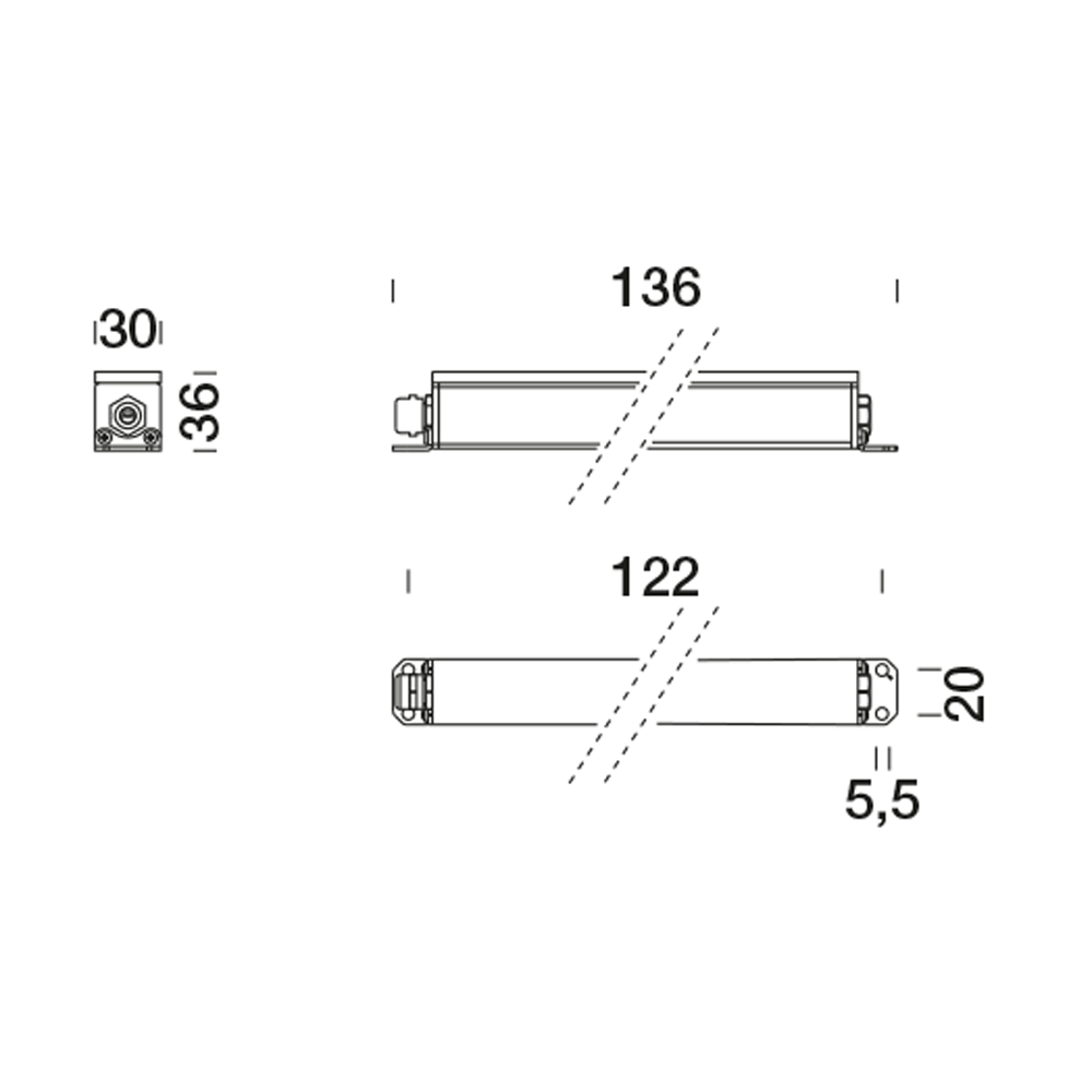 8377103 Встроенный светильник Platek MINI CORNICHE FULL INOX  MINI CORNICHE FULL INOX 100 mm - 4 LED RGBW 26°  - Вид №2