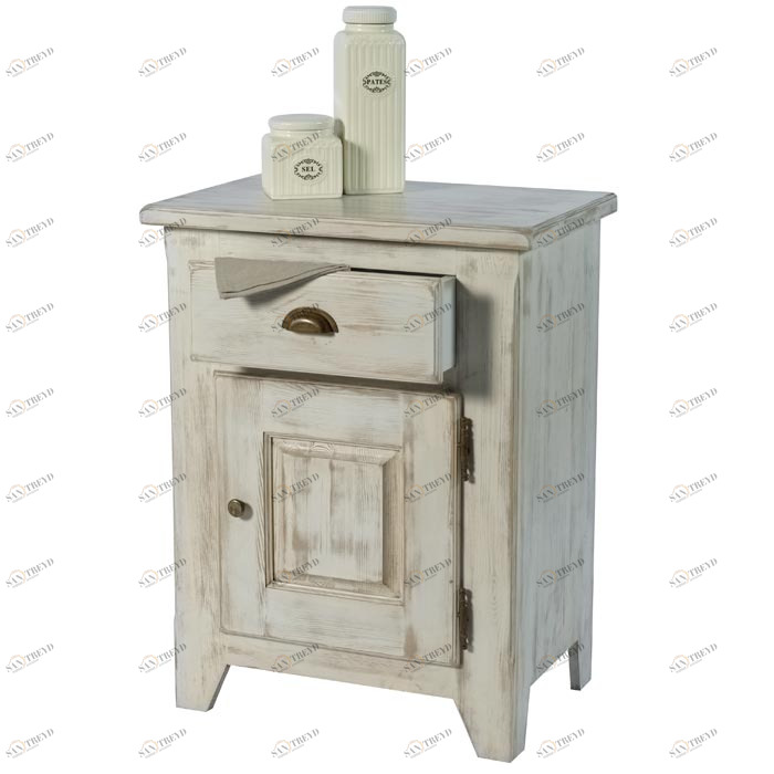 Тумбочка прикроватная белая состаренная Solea VAVI SOLEA 132575 Белый 