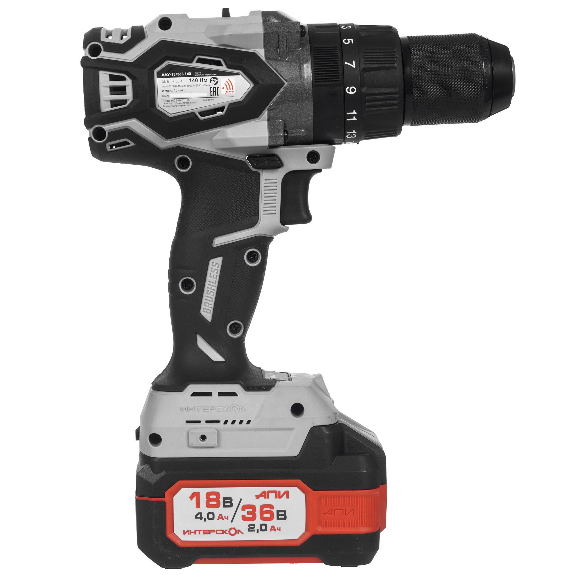 Дрель-шуруповерт Интерскол ДАУ-13/36В 140 9150383 STDN-0109772 - Вид №2