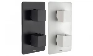 Z00061_073-045 + Z00101 - Thermostatic Black & White Collection Cube - 2 Outlets BOSSINI