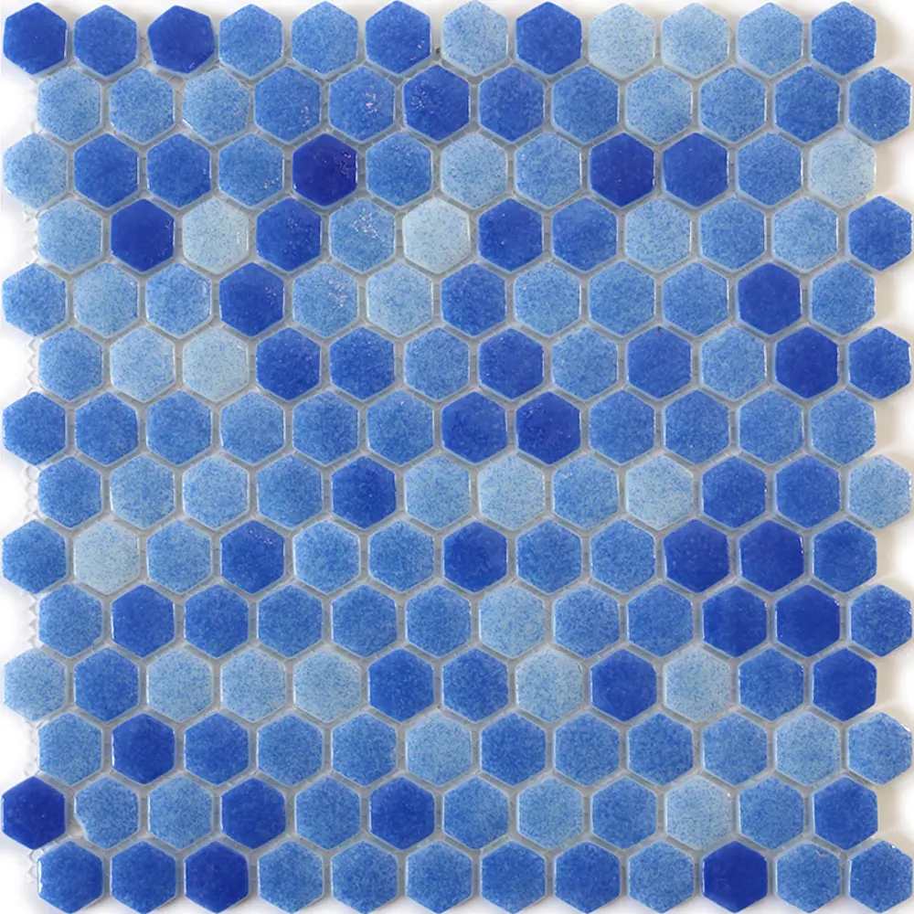 Мозаика стеклянная Natural STP-BL010-HEX 29x29 см цвет синий 84830264 STLM-2142919 Santreyd Steppa