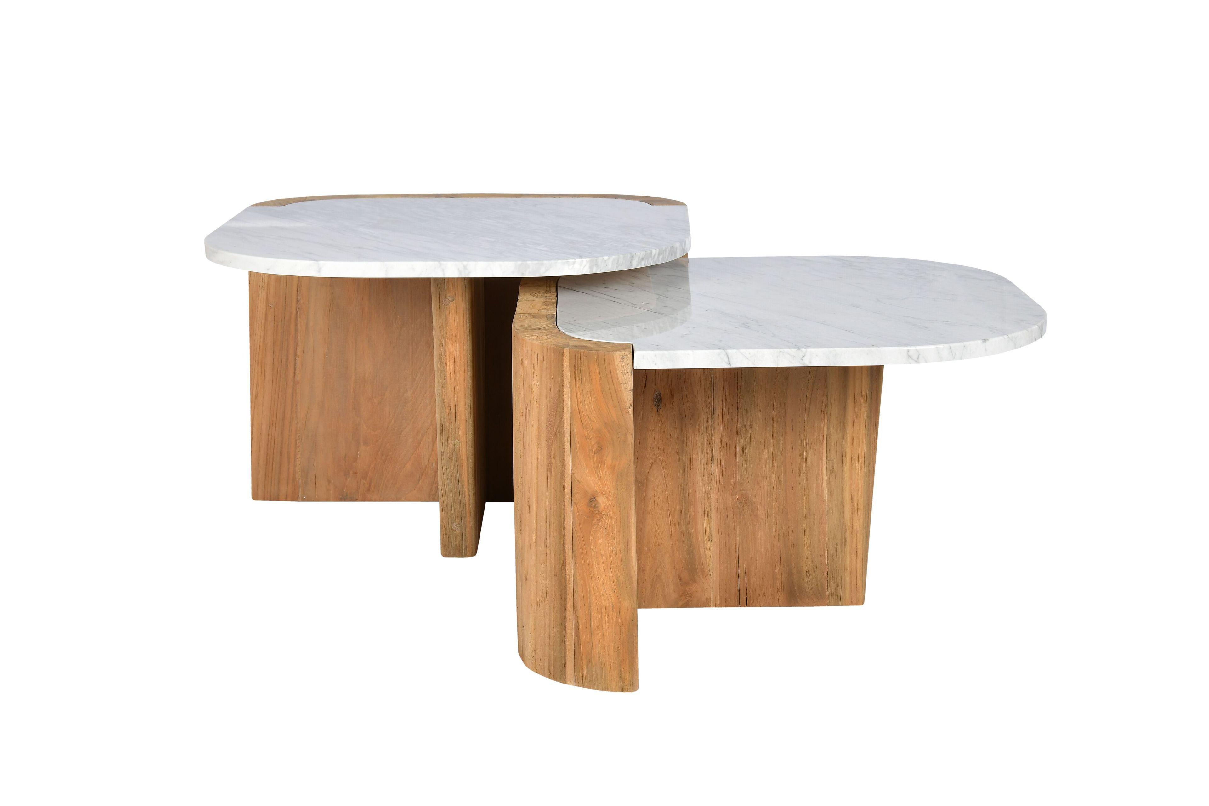 Квадратный стол из тикового дерева с столешницей из каррарского мрамора cbdesign 70 ARCH-00053983 - Вид №3