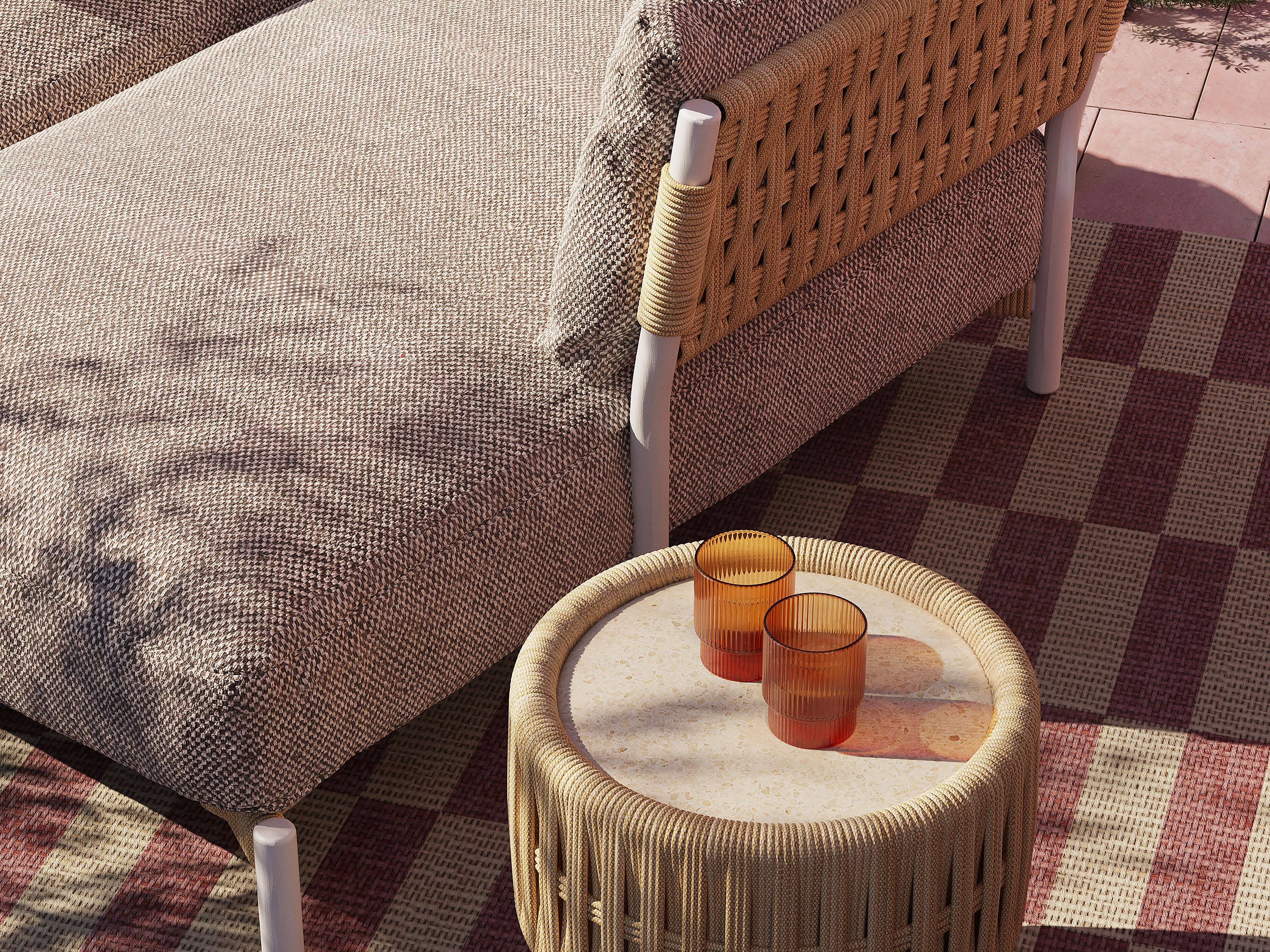 Круглый садовый столик из полипропиленовой веревки Andreu World Brezal ARCH-00127411 - Вид №3