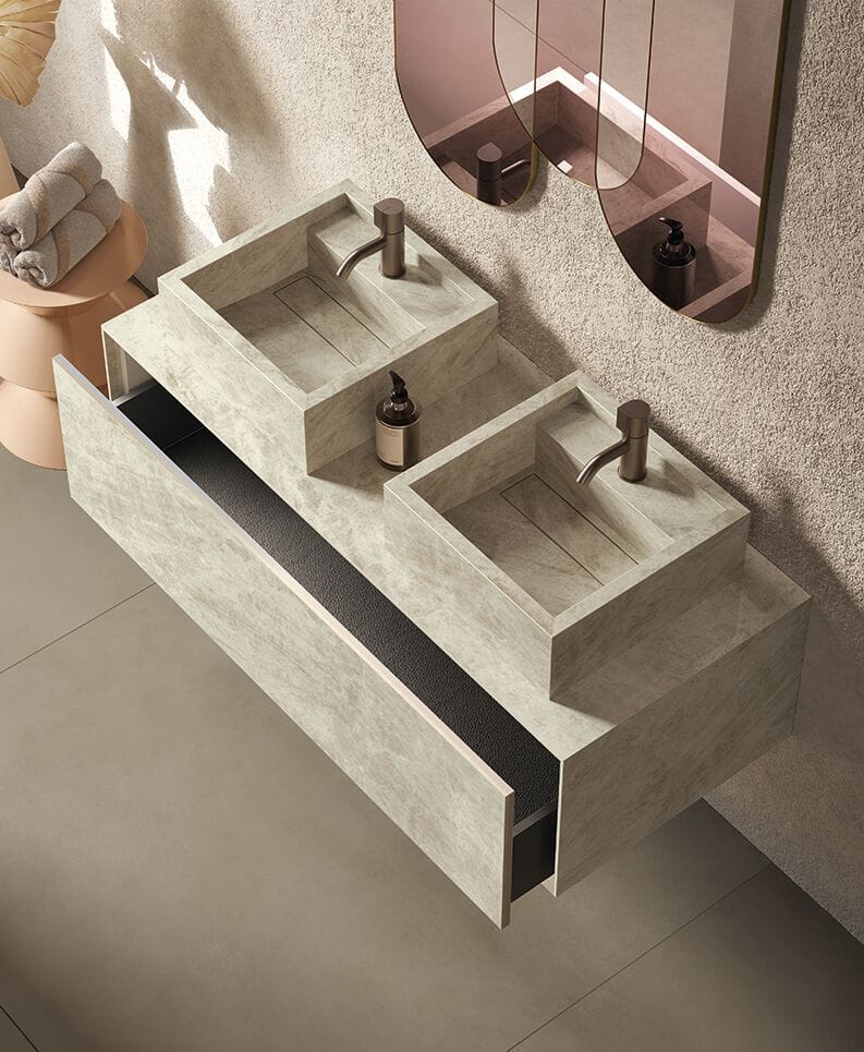 Шкаф для раковины из керамогранита с выдвижным ящиком CERAMICA FONDOVALLE SHAPE ARCH-00013575 - Вид №1