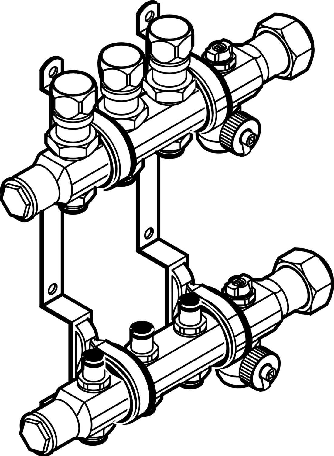 587 833 1) Модель 1006 Трубопроводные системы  Fonterra панельное отопление  Коллекторы  Нержавеющая сталь Santreyd  - Вид №1