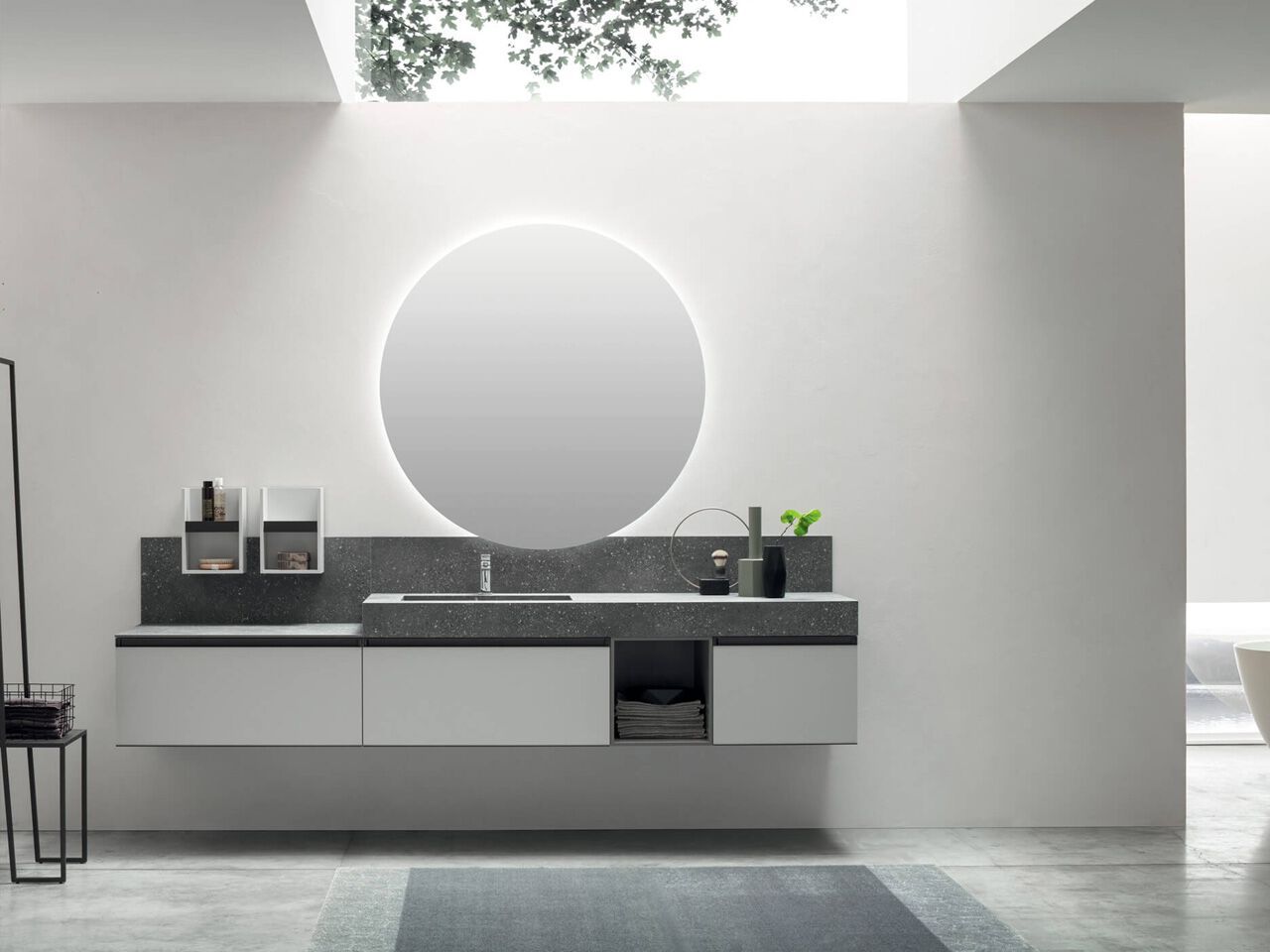 Подвесной шкаф с одной раковиной со встроенной раковиной ARCOM Rail ARCH-00146597