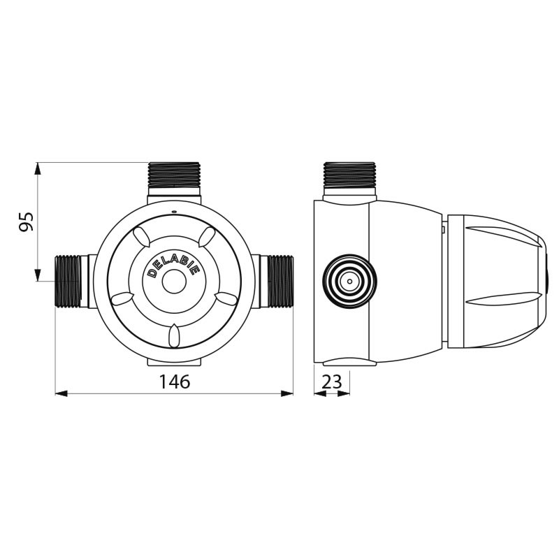 731300 Центральный термостатический смеситель PREMIX CONFORT DELABIE  - Вид №1